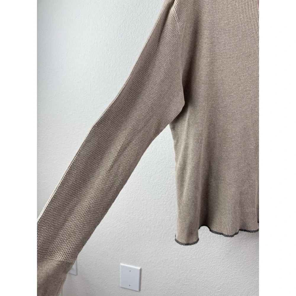Polo Ralph Lauren Long Sleeve Thermal Shirt Men's L Beige Waffle Knit Baselayer